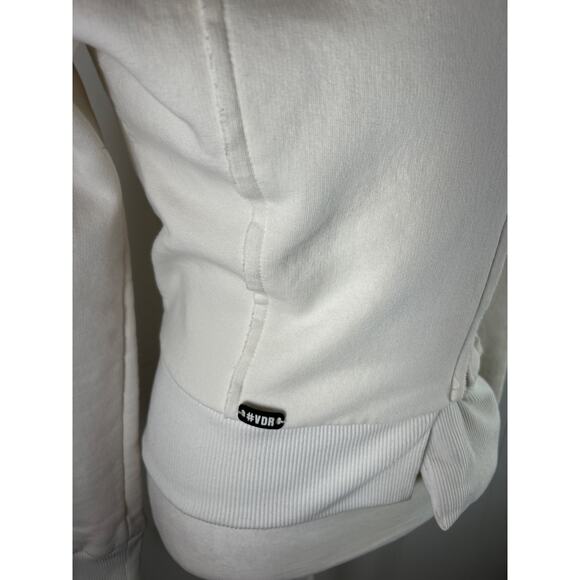 VDR VillaDelleRose cream colored zip up hooded sweatshirt. #4291 Size Medium - Picture 3 of 8